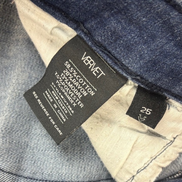 VERVET Womens Denim Crop Skinny Fit Raw Hem Jeans size: 25 - Picture 7 of 7